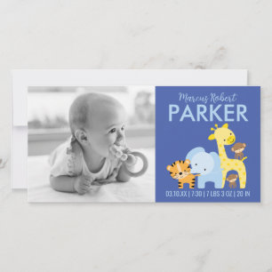 Geboortekaartjes (blauw) aankondiging