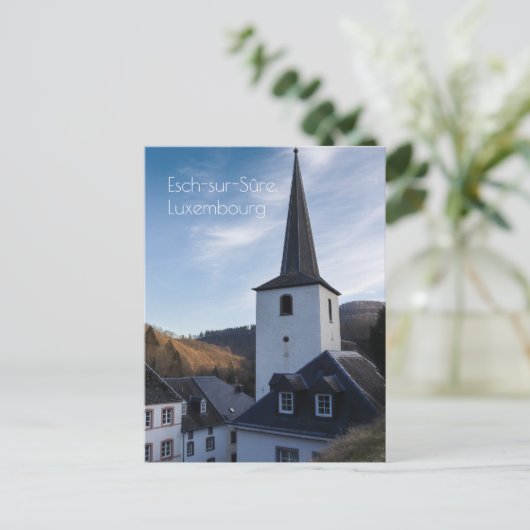 Geboortekerk, Esch-sur-Sure, Luxemburg Briefkaart (Staand voorkant)