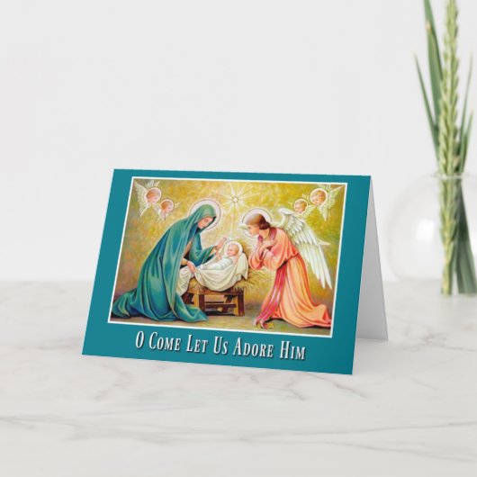Geboortekerst Maagd Maria Jezus Angel Feestdagen Kaart (Voorkant)