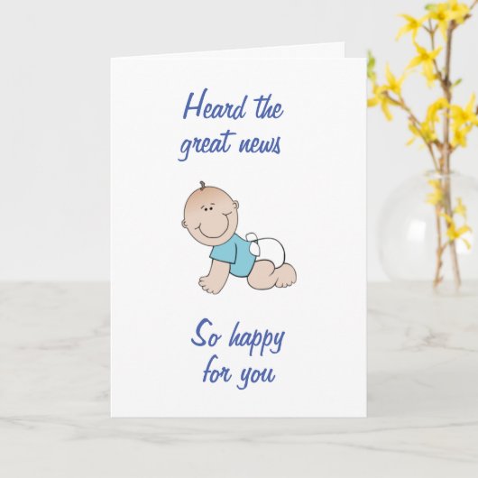 GEBOORTEL VAN UW ***BABY BOY*** CONGRATULATIES KAART (Gele Bloem)