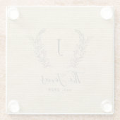  geboorteland monogram glazen onderzetter (Achterkant)