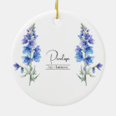 Geboortemaand aanloop juli Larkspur Keramisch Ornament (Achterkant)