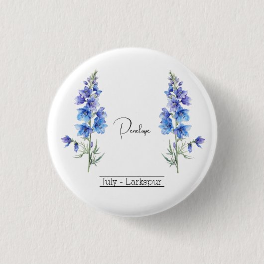 Geboortemaand aanloop juli Larkspur Ronde Button 3,2 Cm (Voorkant)