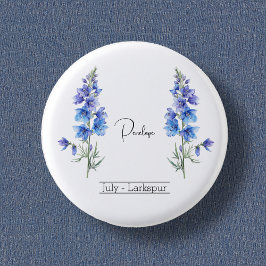 Geboortemaand aanloop juli Larkspur Ronde Button 3,2 Cm