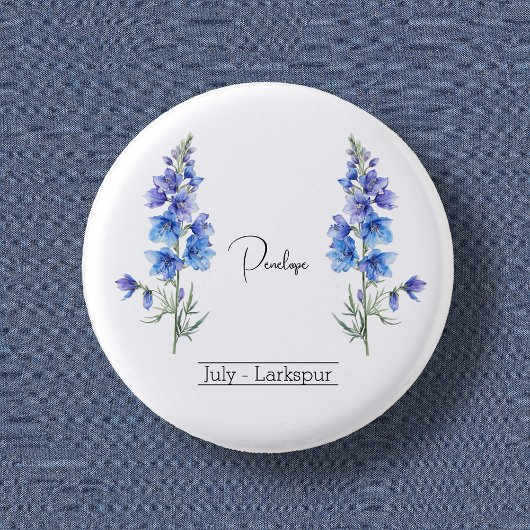 Geboortemaand aanloop juli Larkspur Ronde Button 3,2 Cm