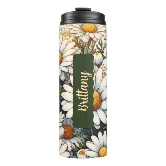 Geboortemaand Bloem April Gepersonaliseerd 16 oz Thermosbeker (Voorkant)