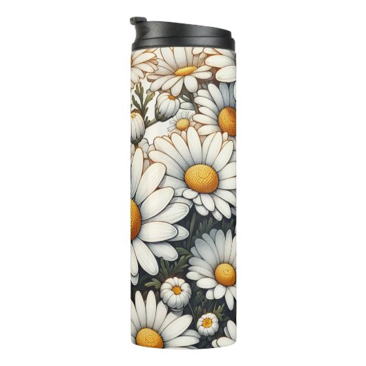 Geboortemaand Bloem April Gepersonaliseerd 16 oz Thermosbeker (Geroteerd rechts)