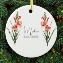 Geboortemaand Bloem August Gladiolus Ornament