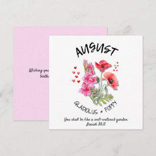 Geboortemaand Bloem AUGUSTUS Christelijk Verjaarda Kaart