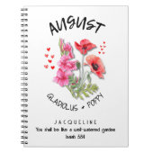Geboortemaand Bloem AUGUSTUS Christelijk Verjaarda Notitieboek (Voorkant)