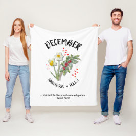 Geboortemaand Bloem December Christelijk Fleece Deken