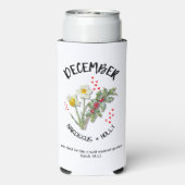 Geboortemaand Bloem December Christelijk Seltzer Blikjeskoeler (Seltzer Achterkant)