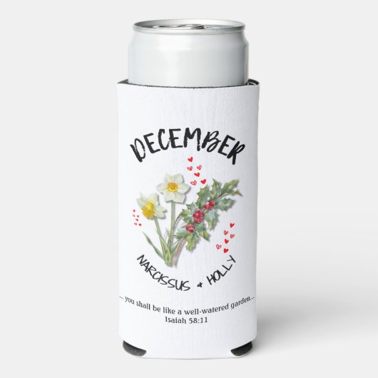 Geboortemaand Bloem December Christelijk Seltzer Blikjeskoeler