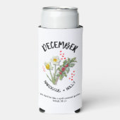 Geboortemaand Bloem December Christelijk Seltzer Blikjeskoeler (Seltzer Voorkant)