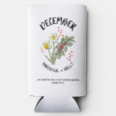 Geboortemaand Bloem December Christelijk Seltzer Blikjeskoeler (Voorkant)