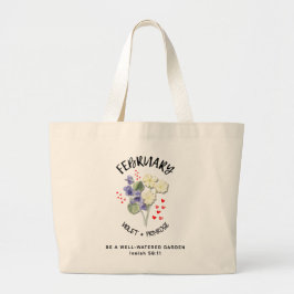 Geboortemaand Bloem FEBRUARI Christelijk Grote Tote Bag