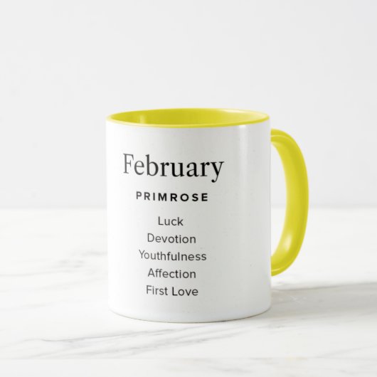 Geboortemaand bloem-Februari gepersonaliseerd Mok (Voorkant rechts)