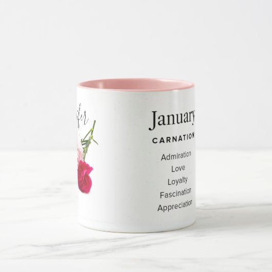 Geboortemaand bloem - Januari gepersonaliseerd Mok (Midden)