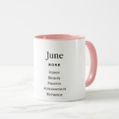 Geboortemaand bloem - juni gepersonaliseerde mug mok (Voorkant rechts)