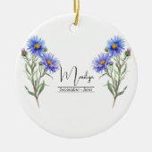 Geboortemaand Bloem September Aster Keramisch Ornament (Voorkant)