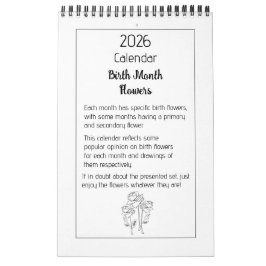 Geboortemaand Bloemen Kalender