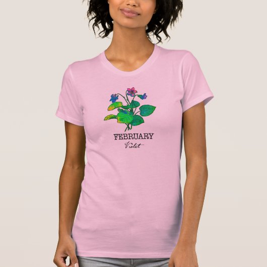 Geboortemaand Februari Violet T-shirt (Voorkant)
