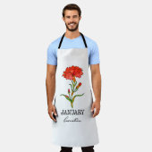 Geboortemaand januari schort (Gedragen)