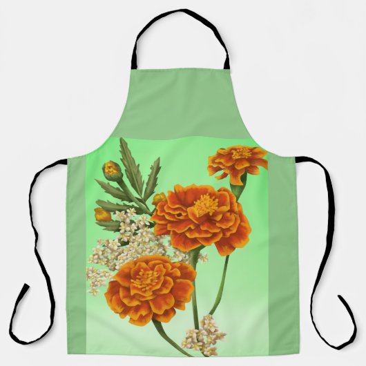 Geboortemaand Oktober Marigold All-Over Print Scho Schort (Voorkant)