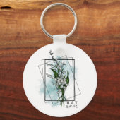 Geboortemaand Vloer in mei Lily van de vallei Sleutelhanger (Voorkant)