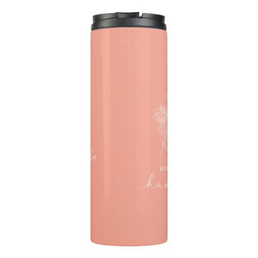 Geboortemaand Vloer May Hawthorn Modern Monogram Thermosbeker (Achterkant)