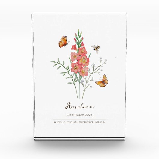 Geboortemaandbloem Gladiolus Fotoblokken (Voorkant)