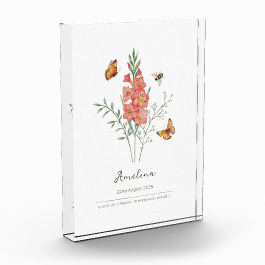 Geboortemaandbloem Gladiolus Fotoblokken (Links)