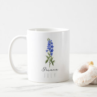 Geboortemaandbloem Juli met naam – Kamperfoelie Koffiemok