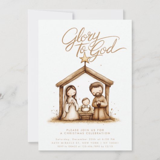 Geboortemanager Baby Jesus Religious Christmas Kaart (Voorkant)