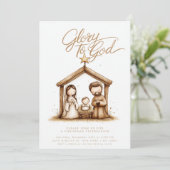 Geboortemanager Baby Jesus Religious Christmas Kaart (Staand voorkant)