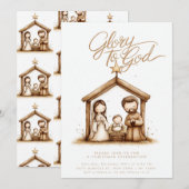 Geboortemanager Baby Jesus Religious Christmas Kaart (Voorkant / Achterkant)