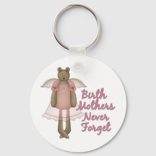 Geboortemoeders vergeten nooit ontwerp van teddybe sleutelhanger (Voorkant)