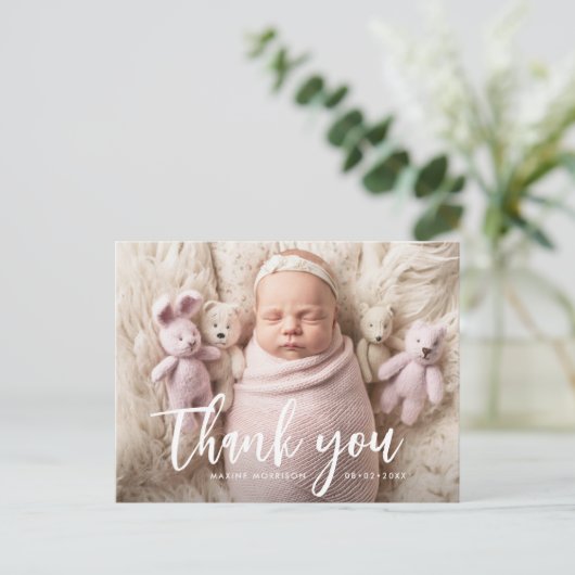 geboortenaankondiging borstel Briefkaart (Staand voorkant)