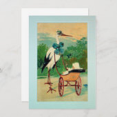  geboortenaankondiging van de ooievaar aankondiging (Voorkant / Achterkant)