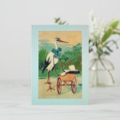  geboortenaankondiging van de ooievaar aankondiging (Staand voorkant)