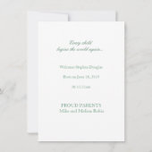  geboortenaankondiging van de ooievaar aankondiging (Achterkant)