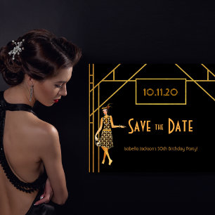 Geboortendag art deco 1920, behalve datum briefkaart