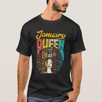 Geboortendemische koningin geboren in januari meis t-shirt