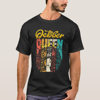 Geboortendemische koningin geboren in oktober meis t-shirt