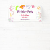 Geboortepartijbanner voor kinderen met gele en paa spandoek (Insitu)