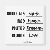 GEBOORTEPLAATS AARDE MAGNEET (Voorkant)