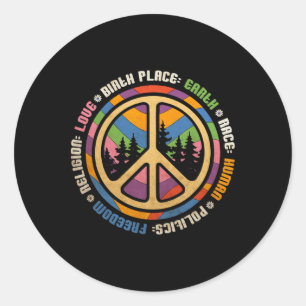Geboorteplaats Aarde Race Human Politics Freedom R Ronde Sticker