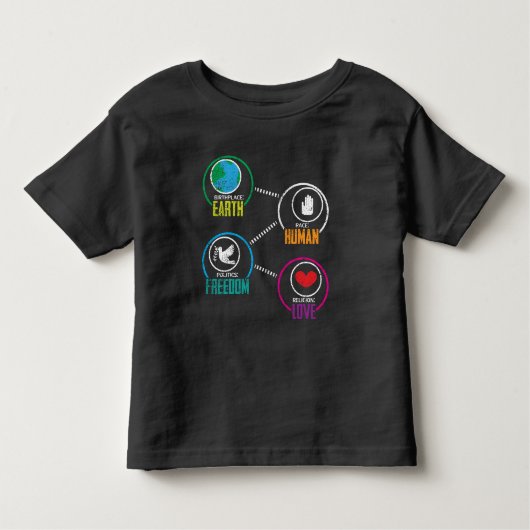 Geboorteplaats Aarde Ras Menselijke Vrede Vrijheid Kinder Shirts (Voorkant)