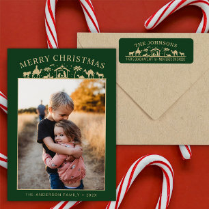 Geboorteplaats Baby Jesus Christ Return Adres Etiket