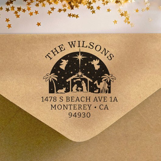 Geboorteplaats Baby Jesus Christ Return Adres Zelfinktende Stempel